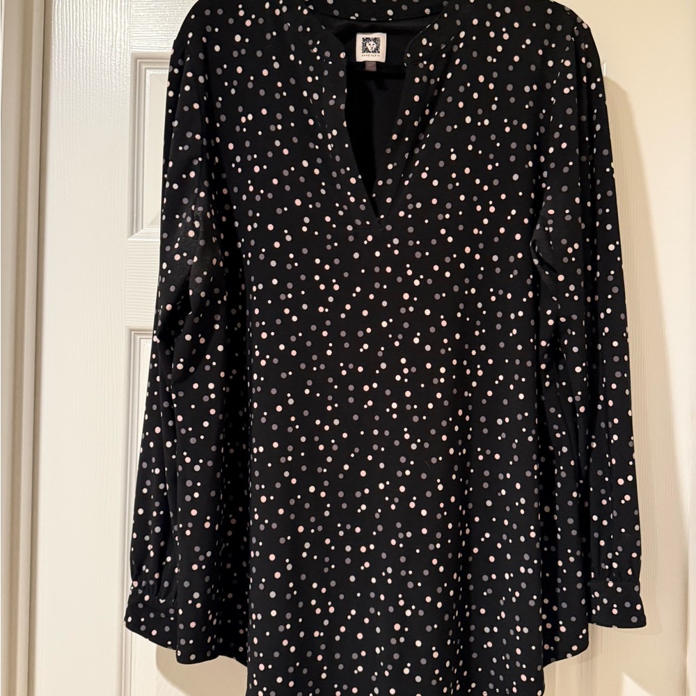 Anne Klein Black Polka Dot Women's Top